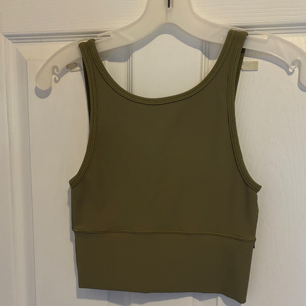 Lululemon Olive Green Ribbed Tank Top